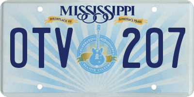MS license plate OTV207