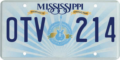 MS license plate OTV214