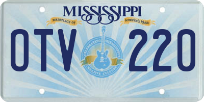MS license plate OTV220