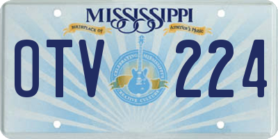 MS license plate OTV224