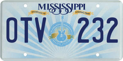 MS license plate OTV232