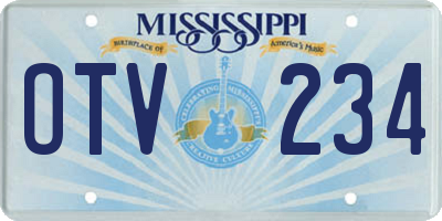 MS license plate OTV234