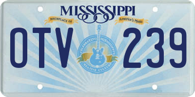 MS license plate OTV239