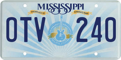 MS license plate OTV240