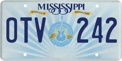 MS license plate OTV242