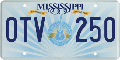 MS license plate OTV250
