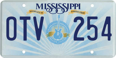 MS license plate OTV254