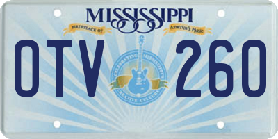 MS license plate OTV260