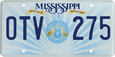 MS license plate OTV275