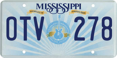 MS license plate OTV278