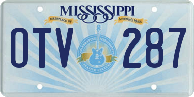 MS license plate OTV287