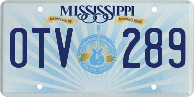 MS license plate OTV289