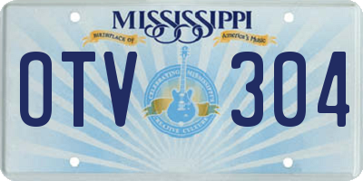 MS license plate OTV304