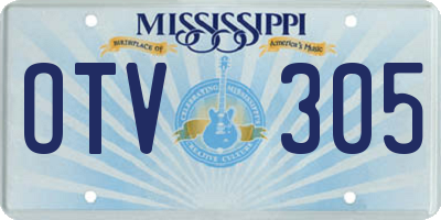 MS license plate OTV305