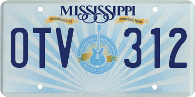 MS license plate OTV312