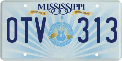 MS license plate OTV313