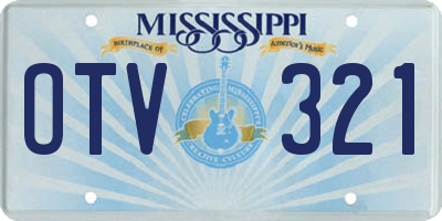 MS license plate OTV321