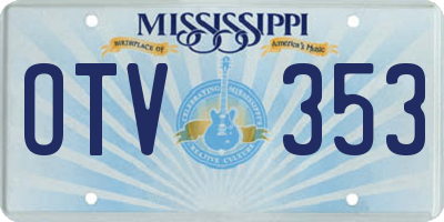MS license plate OTV353