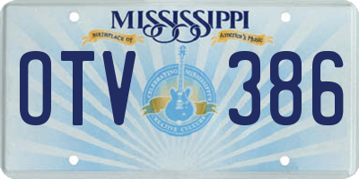 MS license plate OTV386