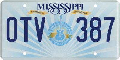 MS license plate OTV387
