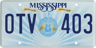 MS license plate OTV403