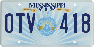 MS license plate OTV418