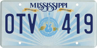 MS license plate OTV419