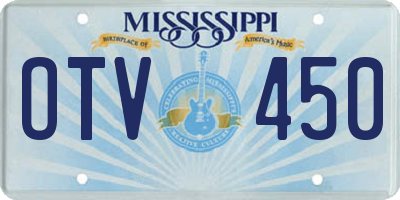 MS license plate OTV450