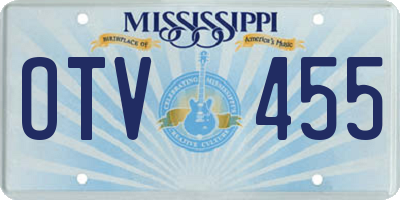 MS license plate OTV455