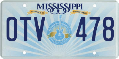 MS license plate OTV478