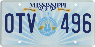 MS license plate OTV496