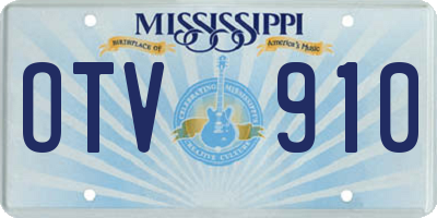 MS license plate OTV910