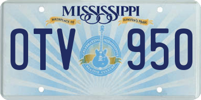 MS license plate OTV950