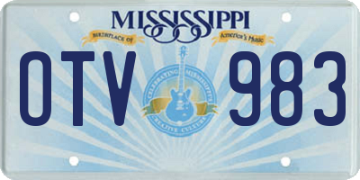 MS license plate OTV983