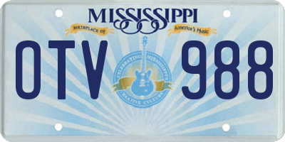 MS license plate OTV988