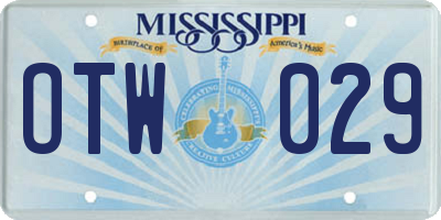 MS license plate OTW029