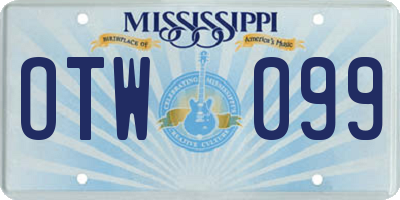 MS license plate OTW099
