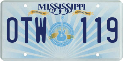 MS license plate OTW119