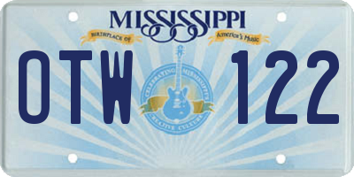 MS license plate OTW122