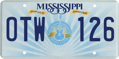 MS license plate OTW126