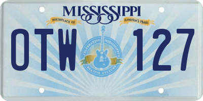 MS license plate OTW127