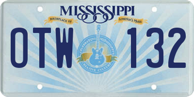 MS license plate OTW132