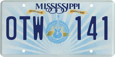 MS license plate OTW141