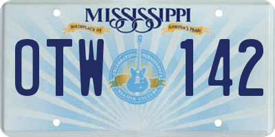 MS license plate OTW142
