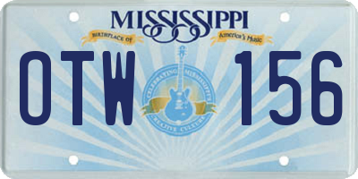 MS license plate OTW156