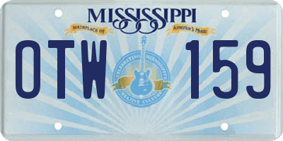 MS license plate OTW159