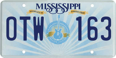 MS license plate OTW163