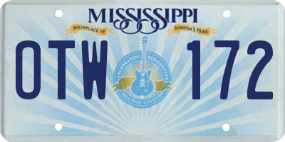 MS license plate OTW172