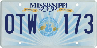 MS license plate OTW173