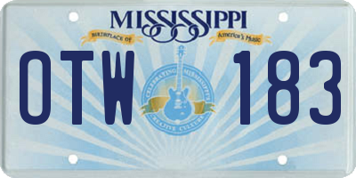MS license plate OTW183